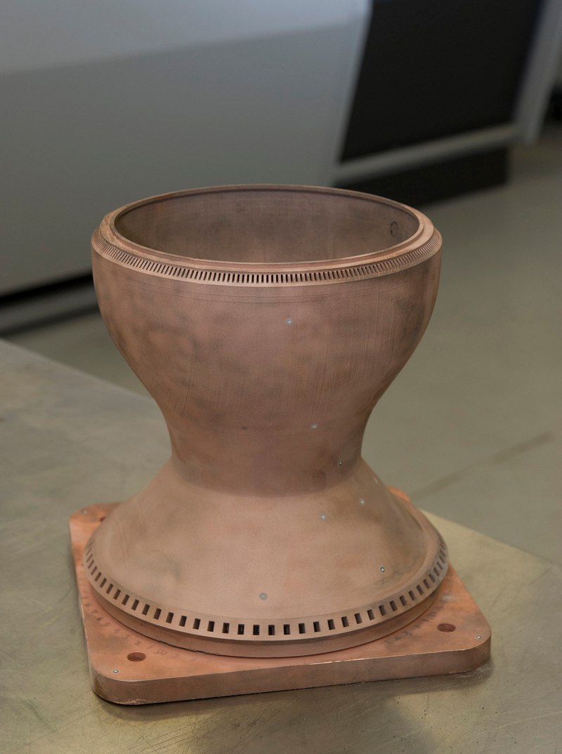 Illustration for article titled This Is NASA's First 3D-Printed Full-Scale Copper Rocket Engine Part